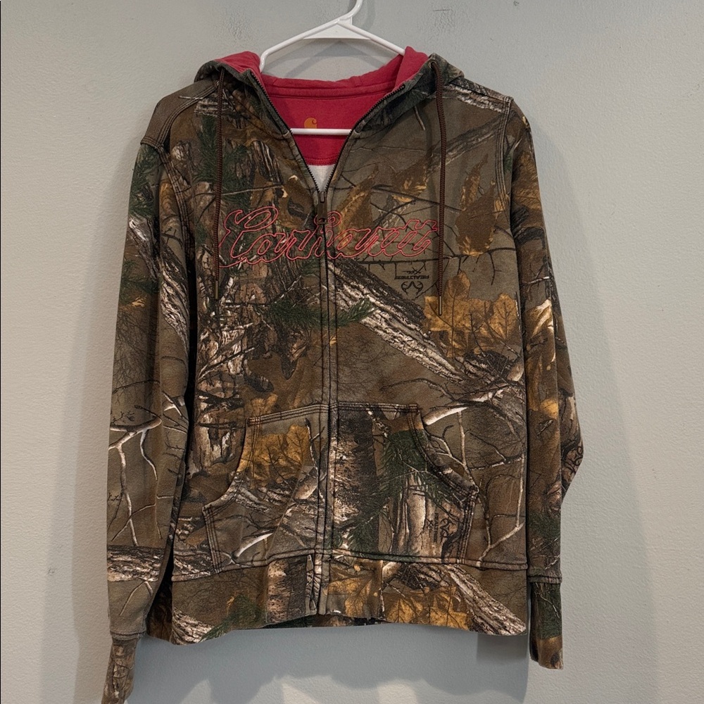 Carhartt Camouflage Jacket with Red Interior